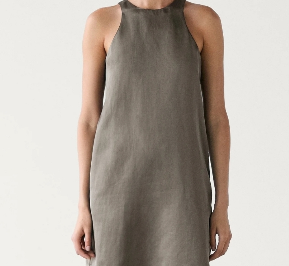 New Massimo Dutti Linen/Cotton Blend Dress - Picture 9 of 10